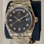 Rolex Day-Date 128238 Fluted Bezel Dark Grey Dial 36MM Unisex Replica Watch - Image 2