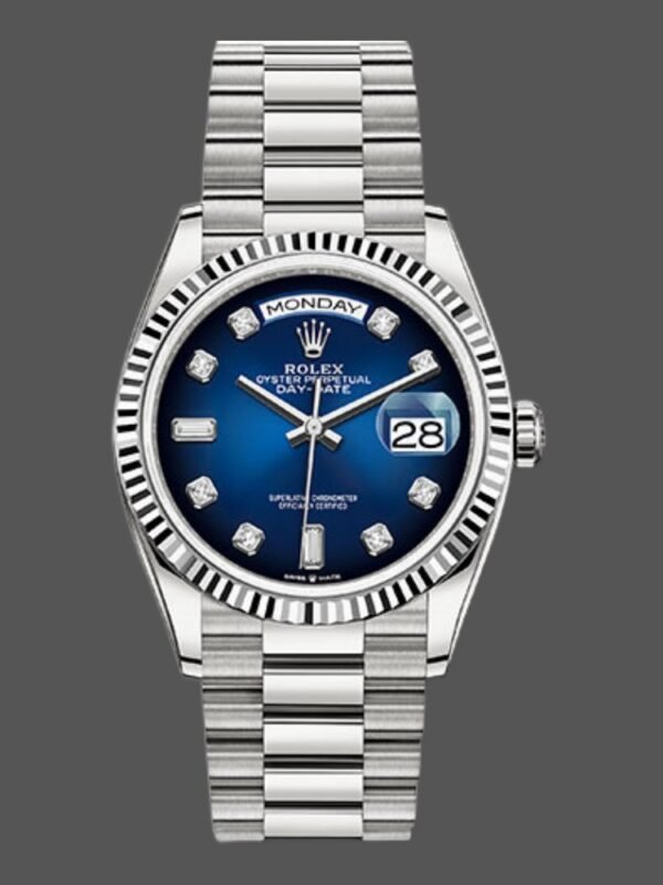 Rolex Day-Date 128239 Blue Ombre Diamond Dial 36MM Unisex Replica Watch - Image 1