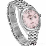 Rolex Day-Date 128239 White Gold Pink Opal Dial 36MM Unisex Replica Watch - Image 2
