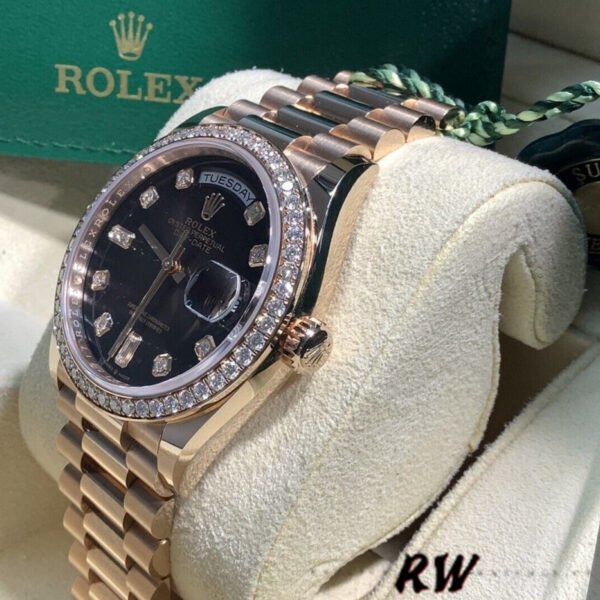 Rolex Day-Date 128345RBR Brown Ombre Dial Everose Gold 36MM Unisex Replica Watch - Image 3