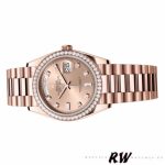 Rolex Day-Date 128345RBR Champagne Rose Dial Everose Gold 36MM Unisex Replica Watch - Image 4