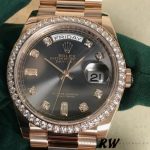 Rolex Day-Date 128345RBR Slate Dial Everose Gold 36MM Unisex Replica Watch - Image 2