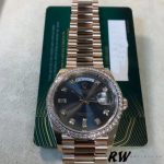 Rolex Day-Date 128345RBR Slate Dial Everose Gold 36MM Unisex Replica Watch - Image 3