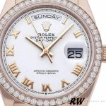 Rolex Day-Date 128345RBR White Dial Everose Gold 36MM Unisex Replica Watch - Image 2