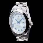 Rolex Day-Date 218206 Concentric Circle Ice Blue Dial Platinum 41MM Mens Replica Watch - Image 3