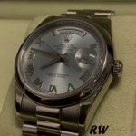 Rolex Day-Date 218206 Concentric Rhodium Grey Roman Numeral Dial Platinum 41MM Mens Replica Watch - Image 2