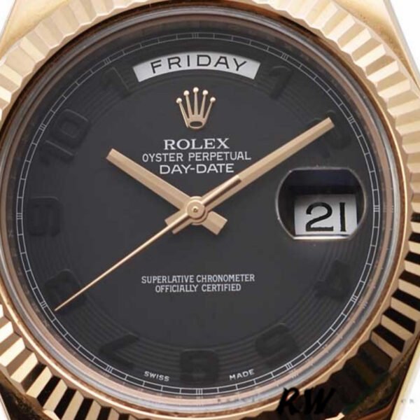 Rolex Day-Date 218235 Black Concentric Arabic Dial Rose Gold 41MM Mens Replica Watch - Image 2
