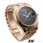 Rolex Day-Date 218235 Black Concentric Arabic Dial Rose Gold 41MM Mens Replica Watch - Image 3
