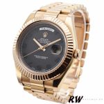 Rolex Day-Date 218235 Black Concentric Arabic Dial Rose Gold 41MM Mens Replica Watch - Image 4