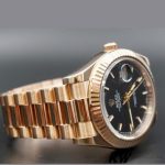 Rolex Day-Date 218235 Black Index Dial Rose Gold 41MM Mens Replica Watch - Image 2
