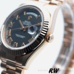 Rolex Day-Date 218235 Black Roman Numerals Dial Rose Gold 41MM Mens Replica Watch - Image 2