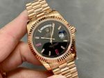 Rolex Day-Date 218235 Diamonds and Rubies Black Dial Rose Gold 41MM Mens Replica Watch - Image 4