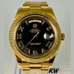 Rolex Day-Date 218238 Black Roman Numeral Dial Yellow Gold 41MM Mens Replica Watch - Image 2