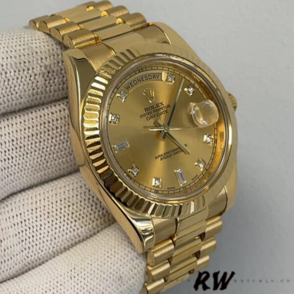 Rolex Day-Date 218238 Champagne Dial Yellow Gold 41MM Mens Replica Watch - Image 2