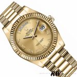 Rolex Day-Date 218238 Champagne Roman Numeral Dial Yellow Gold 41MM Mens Replica Watch - Image 3