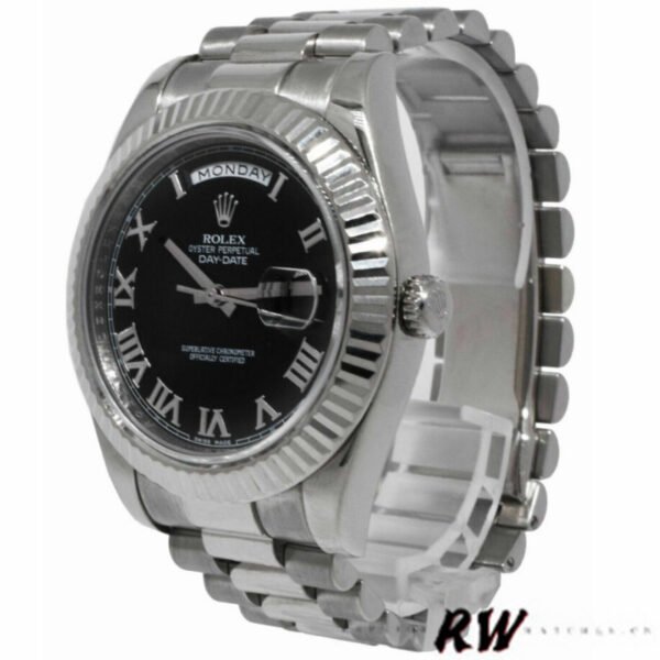 Rolex Day-Date 218239 Black Roman Numerals Dial White Gold 41MM Mens Replica Watch - Image 3