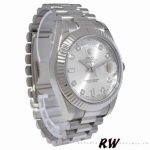 Rolex Day-Date 218239 Diamond Silver Dial White Gold 41MM Mens Replica Watch - Image 3