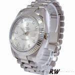 Rolex Day-Date 218239 Diamond Silver Dial White Gold 41MM Mens Replica Watch - Image 4