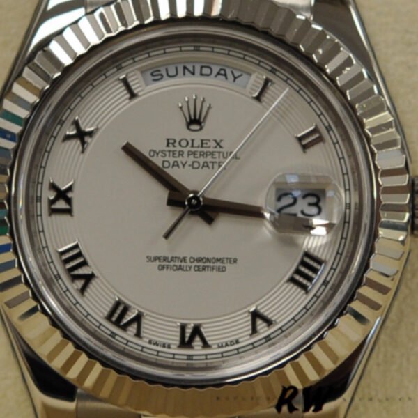 Rolex Day-Date 218239 Ivory Roman Numerals Dial White Gold 41MM Mens Replica Watch - Image 2