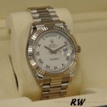Rolex Day-Date 218239 Ivory Roman Numerals Dial White Gold 41MM Mens Replica Watch - Image 4