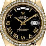 Rolex Day-Date 218348 Black Roman Dial 41MM Mens Replica Watch - Image 2