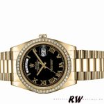 Rolex Day-Date 218348 Black Roman Dial 41MM Mens Replica Watch - Image 4