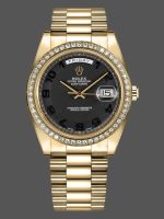 Rolex Day-Date 218348 Concentric Circle Black Dial 41MM Mens Replica Watch