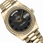 Rolex Day-Date 218348 Concentric Circle Black Dial 41MM Mens Replica Watch - Image 3