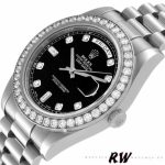 Rolex Day-Date 218349 Black Diamond Dial 41MM Mens Replica Watch - Image 4