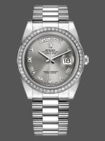 Rolex Day-Date 218349 Rhodium Grey Dial 41MM Mens Replica Watch