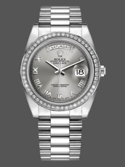 Rolex Day-Date 218349 Rhodium Grey Dial 41MM Mens Replica Watch