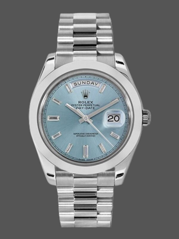 Rolex Day-Date 228206 Ice Blue Dial Platinum 40MM Mens Replica Watch - Image 1
