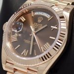 Rolex Day-Date 228235 Chocolate Brown Roman Numeral Dial Fluted Bezel 40mm Mens Replica Watch - Image 2