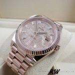 Rolex Day-Date 228235 Diamond Paved Dial Fluted Bezel 40mm Mens Replica Watch - Image 2