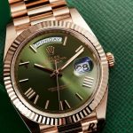Rolex Day-Date 228235 Green Roman Numeral Dial Fluted Bezel 40mm Mens Replica Watch - Image 2
