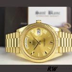 Rolex Day-Date 228238 Champagne Roman Dial Fluted Bezel 40mm Mens Replica Watch - Image 4