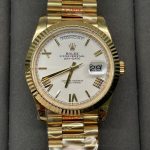 Rolex Day-Date 228238 White Roman Dial Fluted Bezel 40mm Mens Replica Watch - Image 2