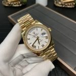 Rolex Day-Date 228238 White Roman Dial Fluted Bezel 40mm Mens Replica Watch - Image 3