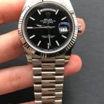 Rolex Day-Date 228239 Black Index Dial Fluted Bezel 40mm Mens Replica Watch - Image 2