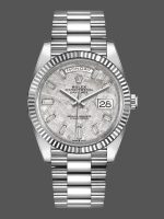 Rolex Day-Date 228239 Meteorite Grey Dial Fluted Bezel 40mm Mens Replica Watch