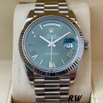 Rolex Day-Date 228239 Olive Green Roman Dial Fluted Bezel 40mm Mens Replica Watch - Image 2