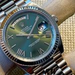 Rolex Day-Date 228239 Olive Green Roman Dial Fluted Bezel 40mm Mens Replica Watch - Image 4