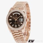 Rolex Day-Date 228345RBR Chocolate Brown Diamond Dial Diamond Bezel 40mm Mens Replica Watch - Image 2