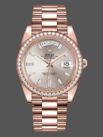 Rolex Day-Date 228345RBR Sundust Diamond Dial Diamond Bezel 40mm Mens Replica Watch