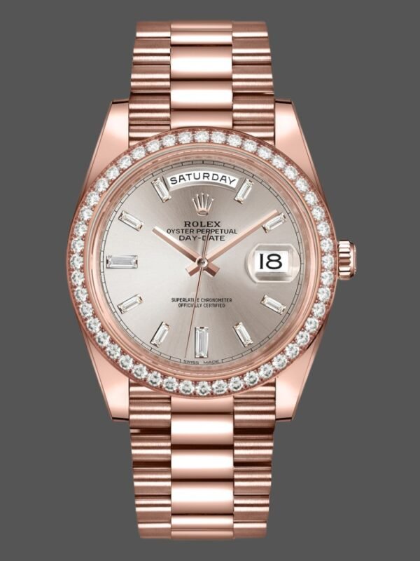 Rolex Day-Date 228345RBR Sundust Diamond Dial Diamond Bezel 40mm Mens Replica Watch - Image 1