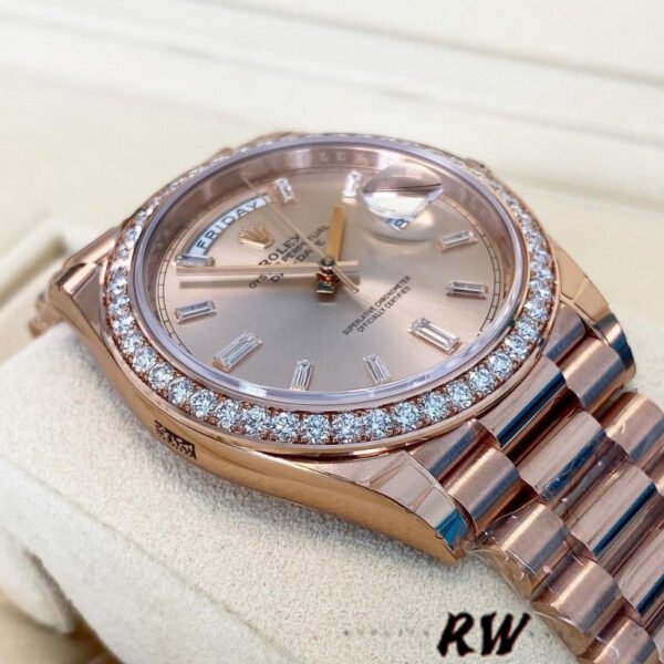 Rolex Day-Date 228345RBR Sundust Diamond Dial Diamond Bezel 40mm Mens Replica Watch - Image 3