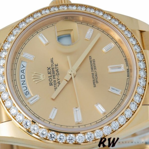 Rolex Day-Date 228348RBR Champagne Diamond Dial Diamond Beze 40mm Mens Replica Watch - Image 2