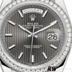 Rolex Day-Date 228349RBR Dark Rhodium Dial Diamond Bezel 40mm Mens Replica Watch - Image 4