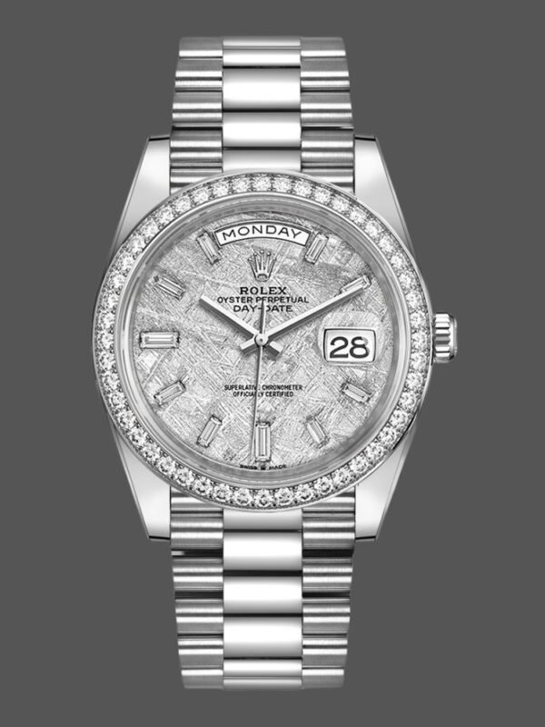 Rolex Day-Date 228349RBR Meteorite Dial Diamond Bezel 40mm Mens Replica Watch - Image 1