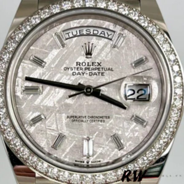 Rolex Day-Date 228349RBR Meteorite Dial Diamond Bezel 40mm Mens Replica Watch - Image 2